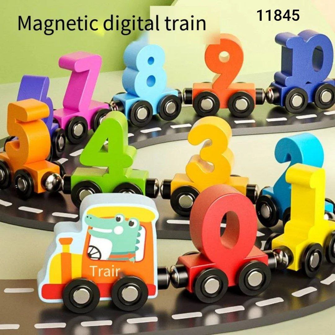بازل خشب مغناطيس قطار الأرقام