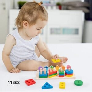 بازل خشب تطابق رباعي + صياد سمك